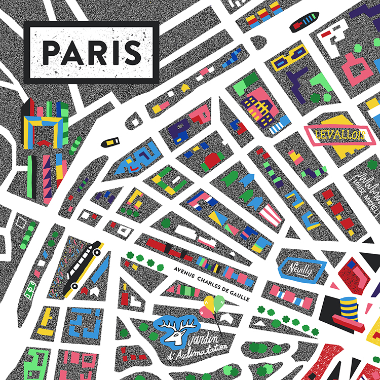 Neon Map Of Paris