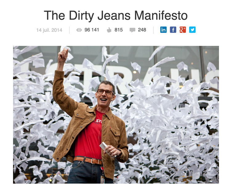 The Dirty  Jeans Manifesto by Chip Bergh, CEO Levi Strauss & Co 